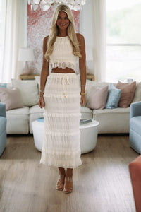 Hazel & Olive HF25E833 Indie Romance Maxi Skirt - Cream