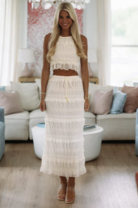 Hazel & Olive HF25E833 Indie Romance Maxi Skirt - Cream