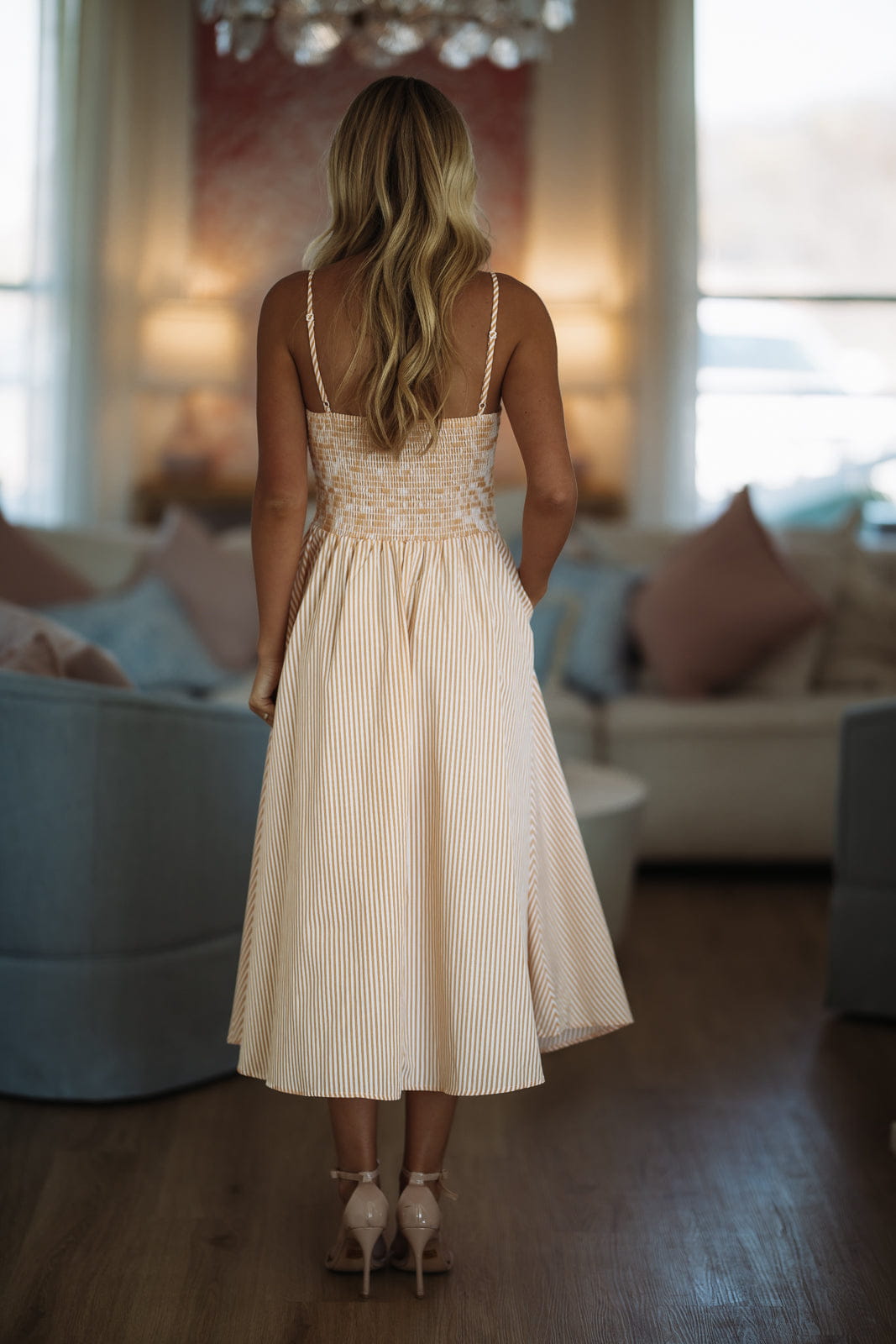 Hazel & Olive HF26A291/D Only Exception Maxi Dress - Orange and White