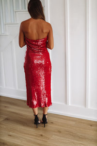 His Love Midi Dress - Red-HAZEL & OLIVE-XSmall-