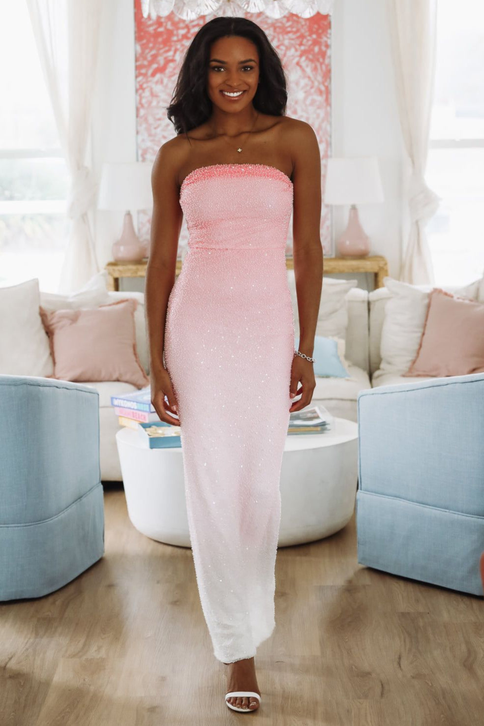 I'm Gorgeous Maxi Dress - Pink-HAZEL & OLIVE-Small-