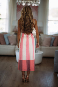 Hazel & Olive ID23329 Velocity Maxi Dress - Ivory and Pink
