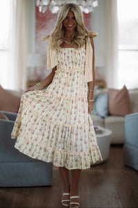 Hazel & Olive ID39991/02 1000 Pretty Words Maxi Dress - Light Yellow and Pink
