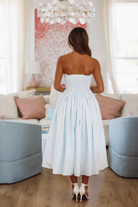 Coastal Sunrise Midi Dress - Light Blue-HAZEL & OLIVE ID8114/A-Small-