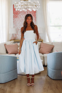 Coastal Sunrise Midi Dress - Light Blue-HAZEL & OLIVE ID8114/A-Small-