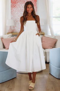 Coastal Sunrise Midi Dress - Off White-HAZEL & OLIVE ID8114/A-Small-