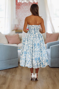 Woodland Summer Midi Dress - Blue-HAZEL & OLIVE ID8114-Small-
