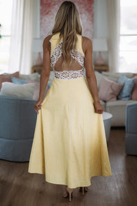 Hazel & Olive IDA1050 Tell Me The Direction Midi Dress - Yellow