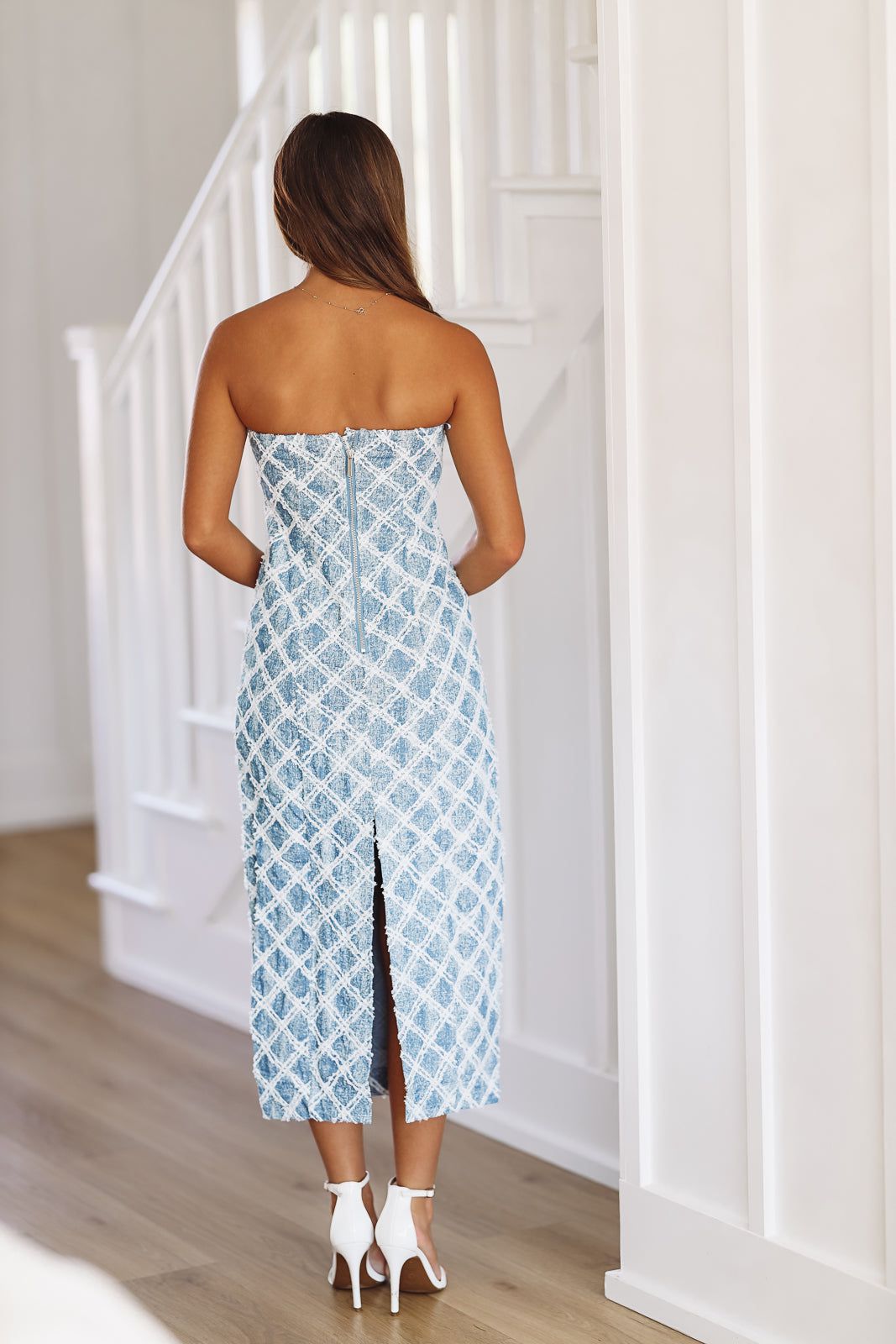 Into My Style Midi Dress - Blue Denim-HAZEL & OLIVE-Small-
