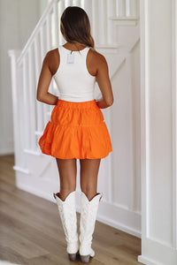It's a New Day Skirt - Orange and White-HAZEL & OLIVE-Small-