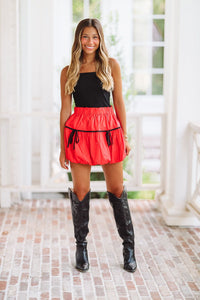 It's a New Day Skirt - Red and Black-HAZEL & OLIVE-Small-