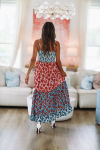 Just My Favorite Maxi Dress - Red and Orange-HAZEL & OLIVE-Small-