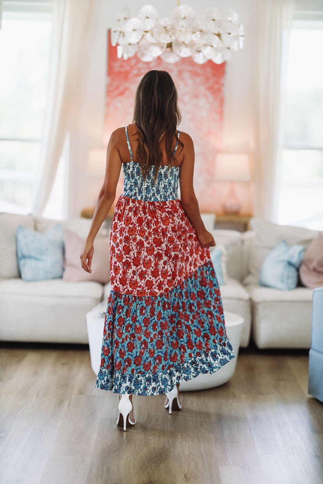 Just My Favorite Maxi Dress - Red and Orange-HAZEL & OLIVE-Small-