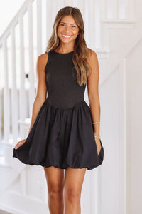 Just Stopping By Mini Dress - Black-HAZEL & OLIVE-Small-