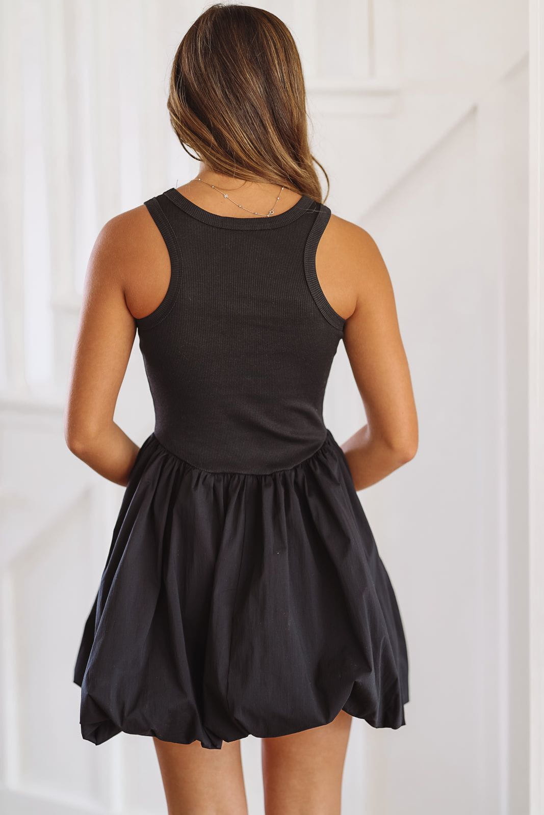 Just Stopping By Mini Dress - Black-HAZEL & OLIVE-Small-