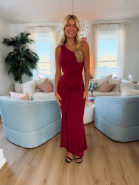 Hazel & Olive KA0275J Evening Serenade Maxi Dress - Maroon