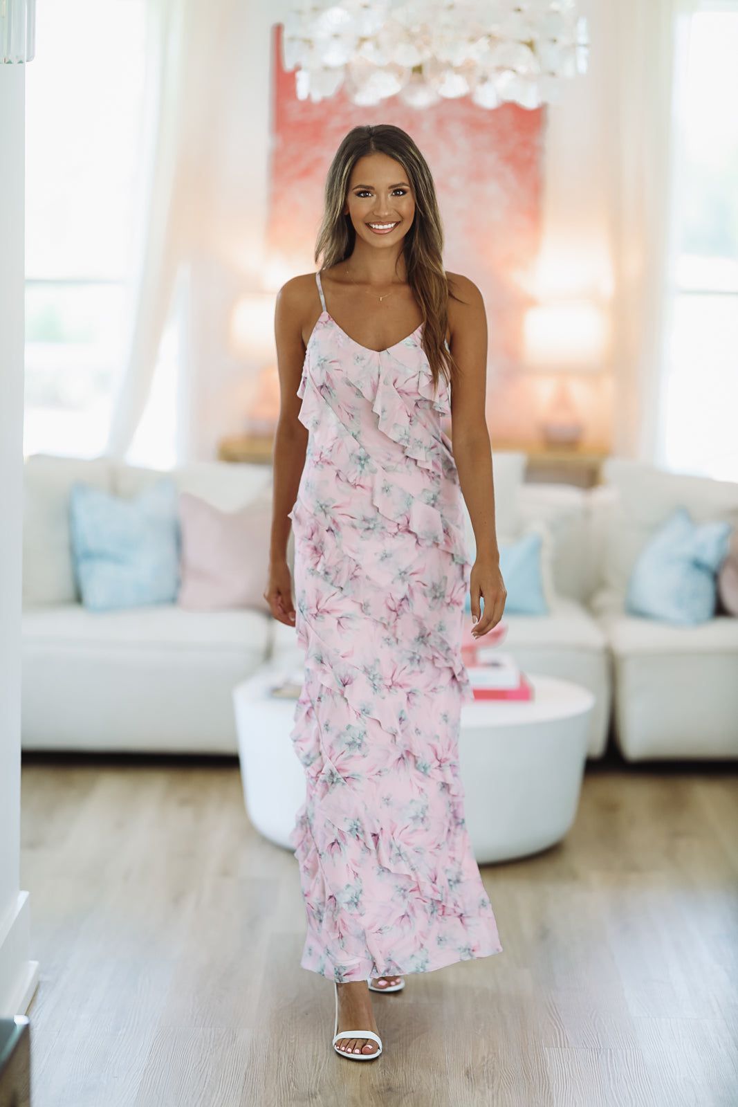 Keeping Up Floral Maxi Gown - Pink Lavender-HAZEL & OLIVE-Small-