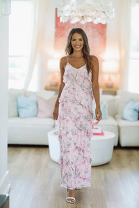 Keeping Up Floral Maxi Gown - Pink Lavender-HAZEL & OLIVE-Small-