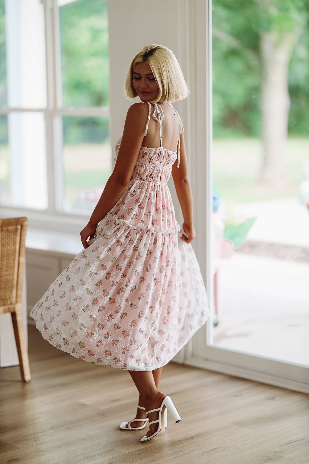 L-Z Day Midi Dress - Pink-HAZEL & OLIVE-Small-