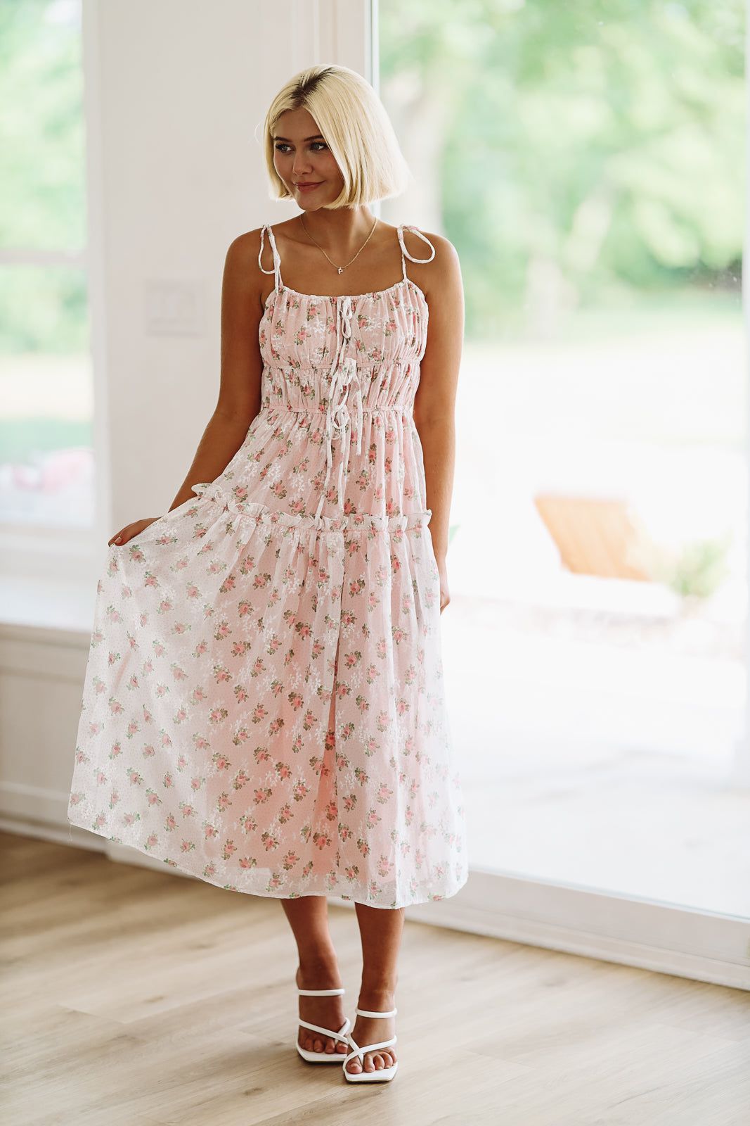 L-Z Day Midi Dress - Pink-HAZEL & OLIVE-Small-