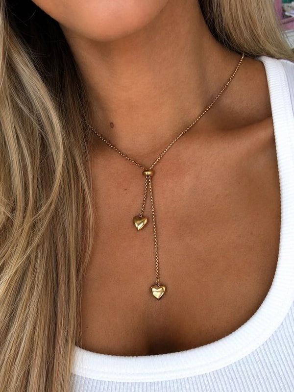 Hazel & Olive Lariat Heart Necklace - Gold