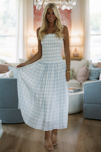 Hazel & Olive LD1453 Dreams Drift By Maxi Dress - Light Blue and White