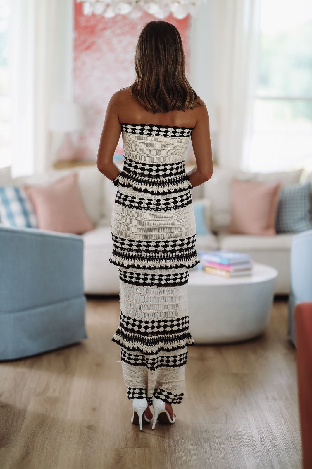 Demi Maxi Dress by Line and Dot - Ecru and Black-Hazel & Olive LD5784L-XSmall-