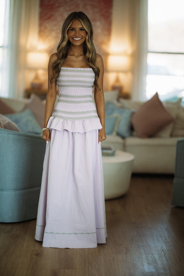 Hazel & Olive LD6016M This Is Me Maxi Dress by Line and Dot - Lilac Purple