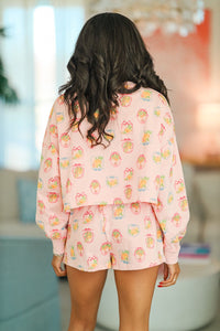 Lemon Amalfi Coast Cropped Pullover - Pink-HAZEL & OLIVE IKT39578/01-Small-