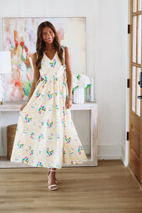 Lemon Shine Maxi Dress - Yellow and White-HAZEL & OLIVE MS1536D/SC-XSmall-
