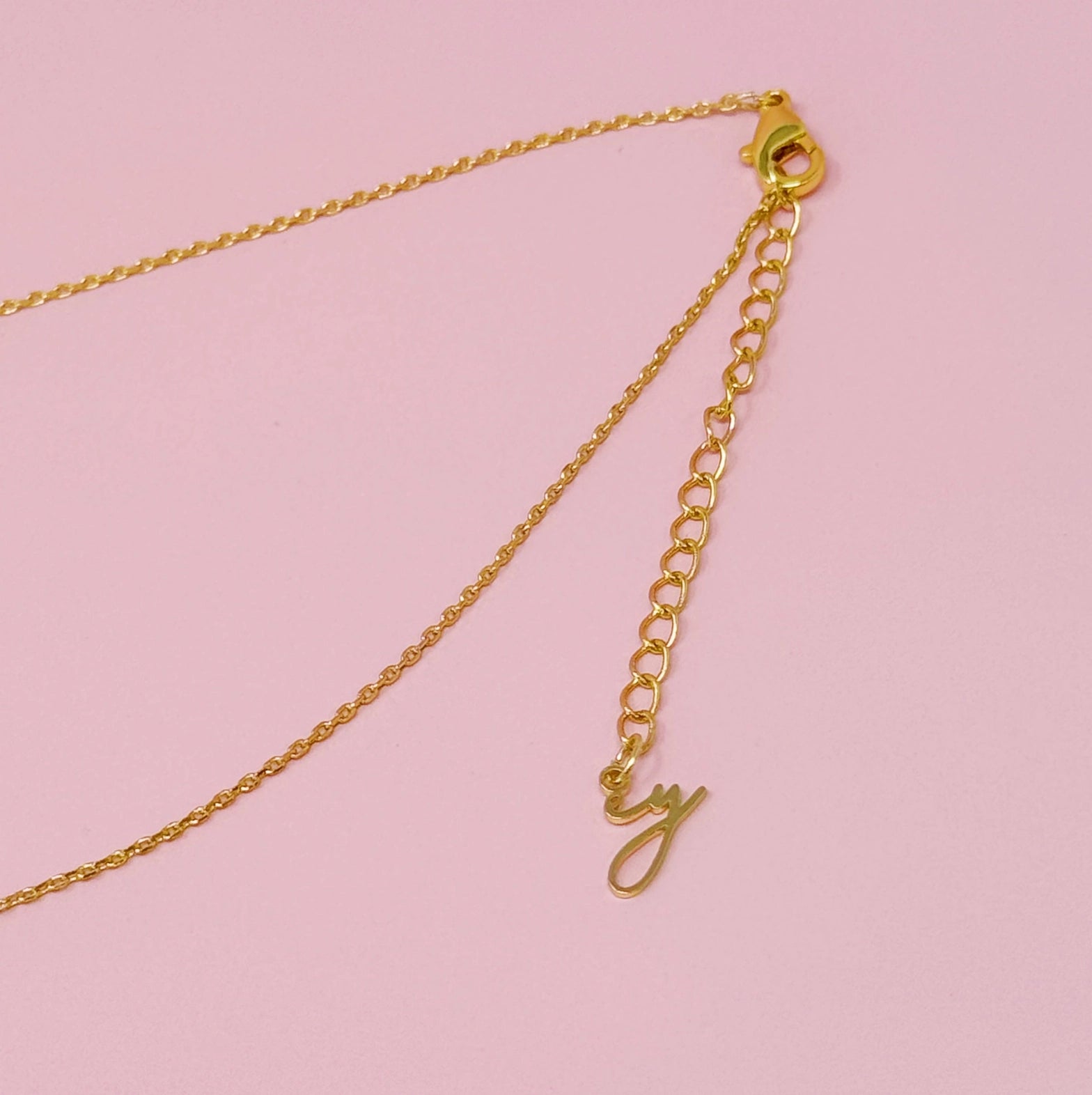 Let Me Sparkle Bubble Letter Necklace - Gold-HAZEL & OLIVE-A-