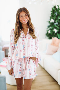 Let's Get Cracking Nutcracker Pajama Top - Pink-HAZEL & OLIVE-Small-