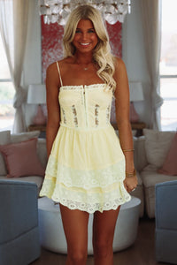Lovely Impressions Mini Dress - Yellow-HAZEL & OLIVE SM/D20835A-Small-