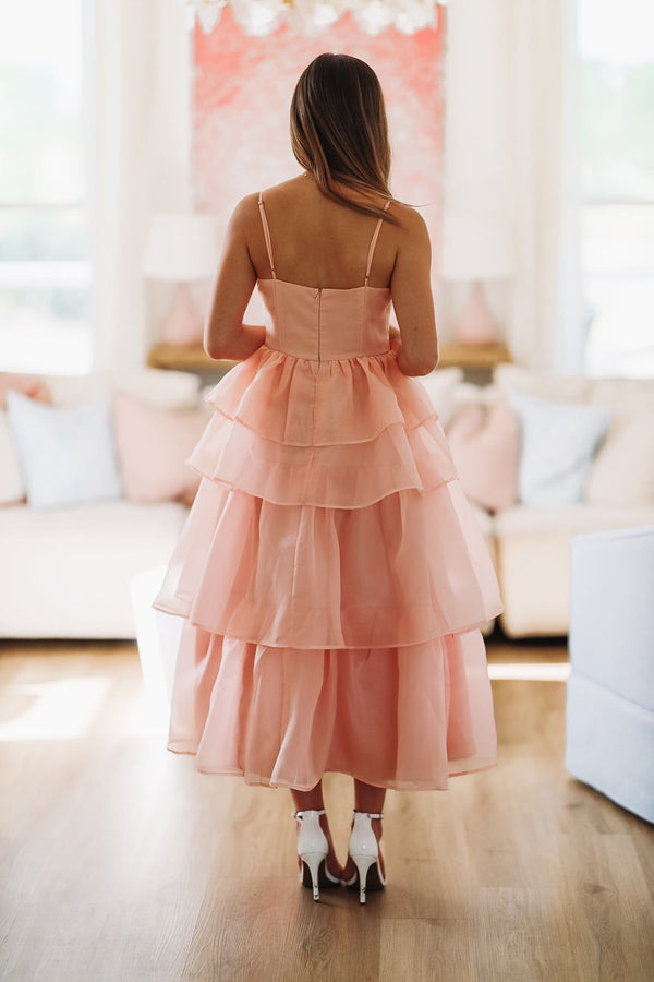 Make Me Blush Midi Dress - Blush Pink-HAZEL & OLIVE-Small-