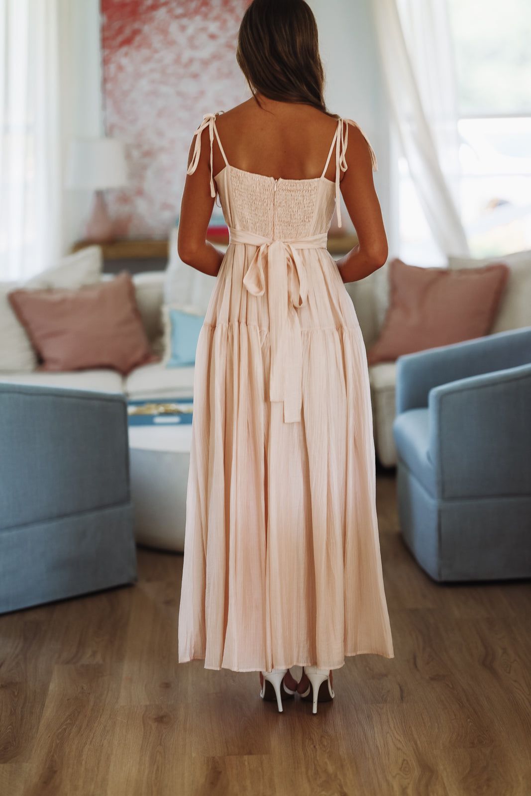 Rosé All Season Maxi Dress - Blush Pink-HAZEL & OLIVE MD5712-Small-