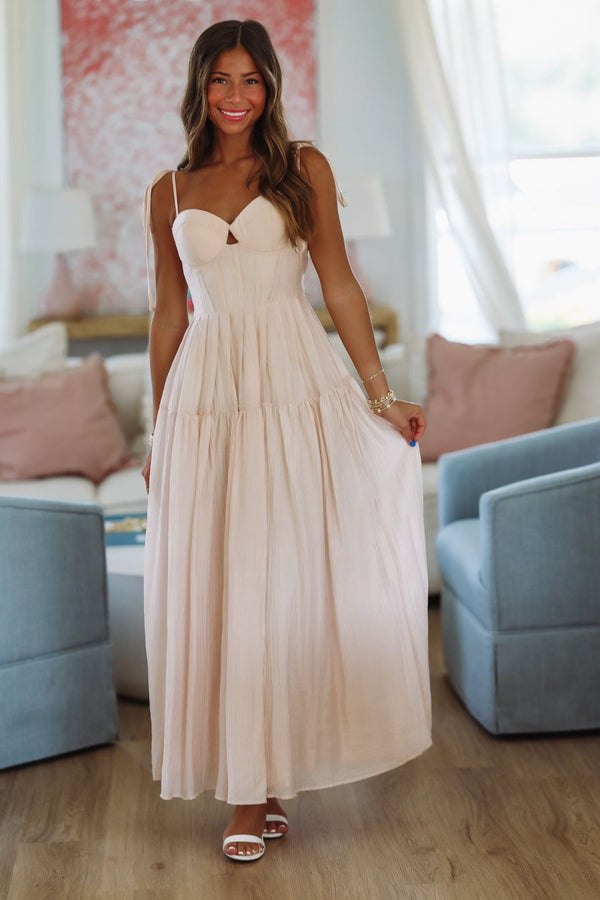Rosé All Season Maxi Dress - Blush Pink-HAZEL & OLIVE MD5712-Small-