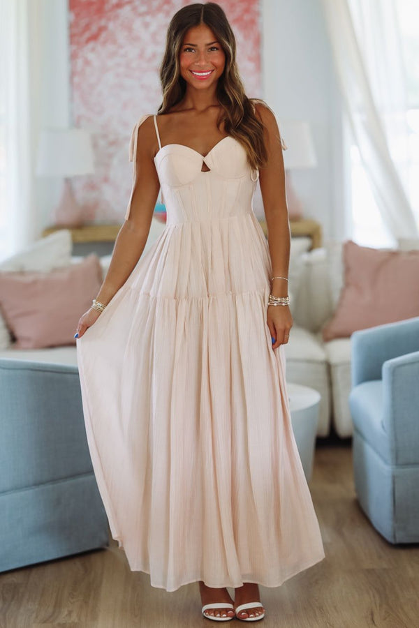 Rosé All Season Maxi Dress - Blush Pink-HAZEL & OLIVE MD5712-Small-