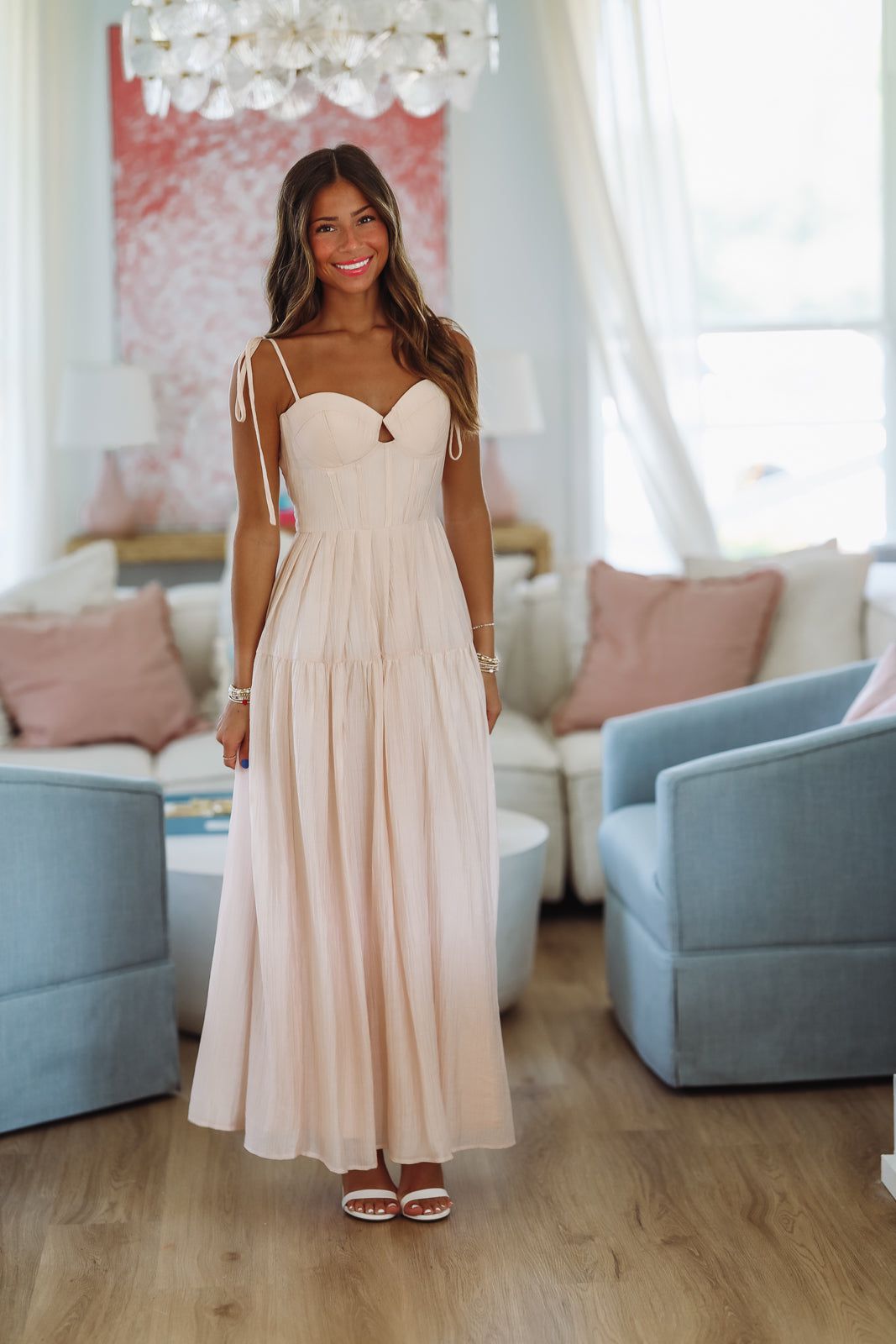 Rosé All Season Maxi Dress - Blush Pink-HAZEL & OLIVE MD5712-Small-