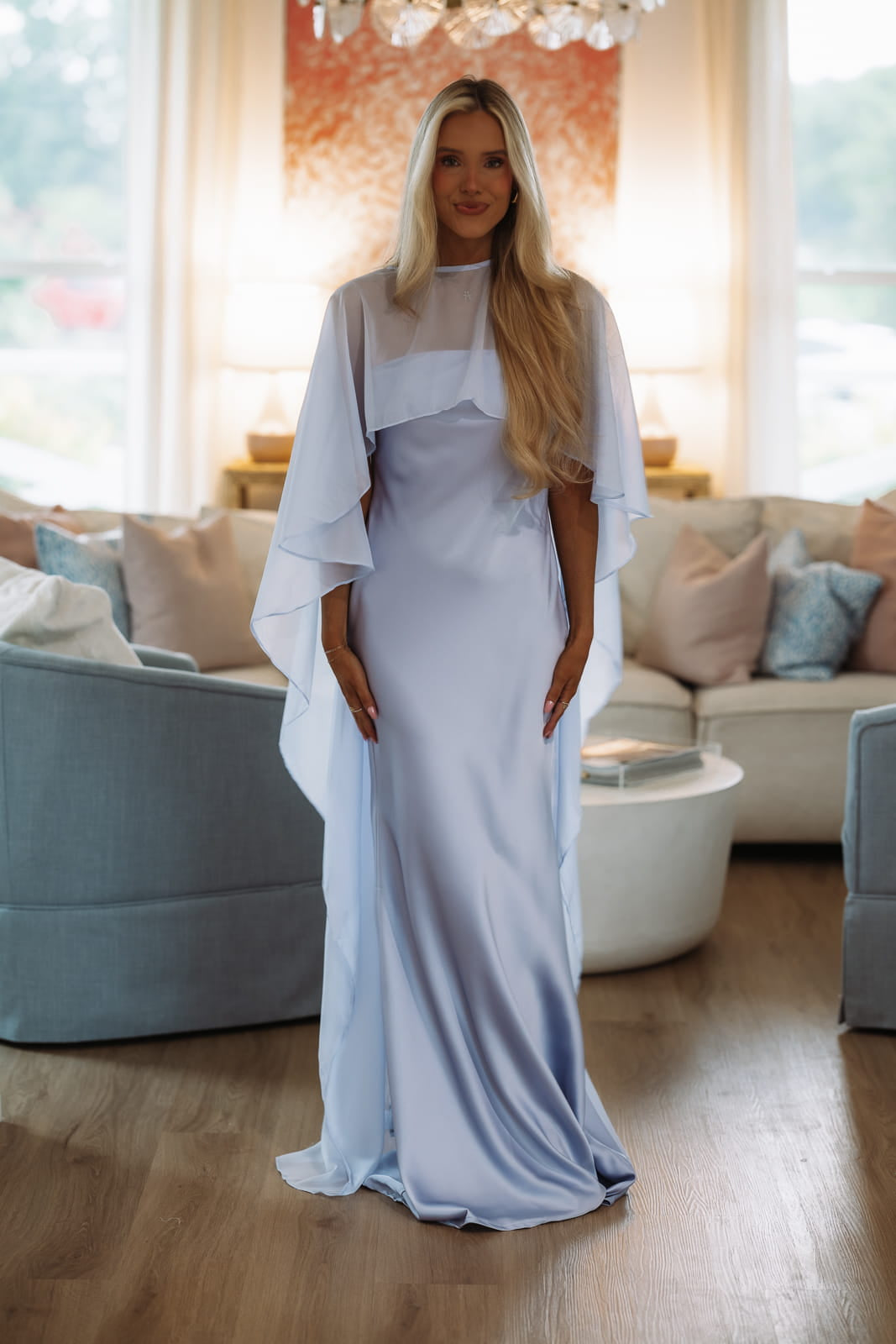 Hazel & Olive MM26017 Aura Maxi Dress - Light Blue