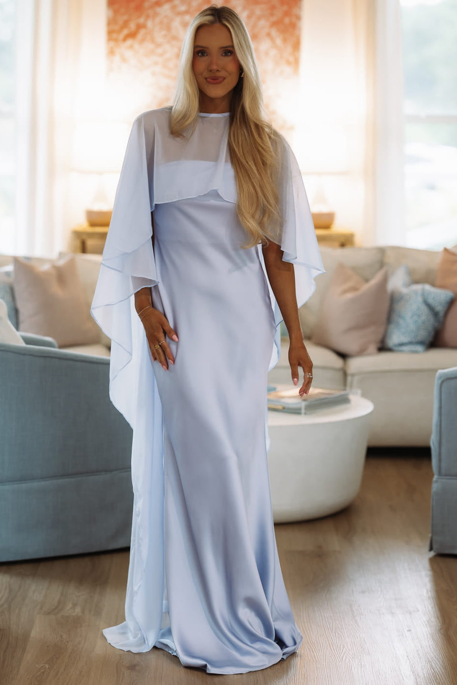 Hazel & Olive MM26017 Aura Maxi Dress - Light Blue