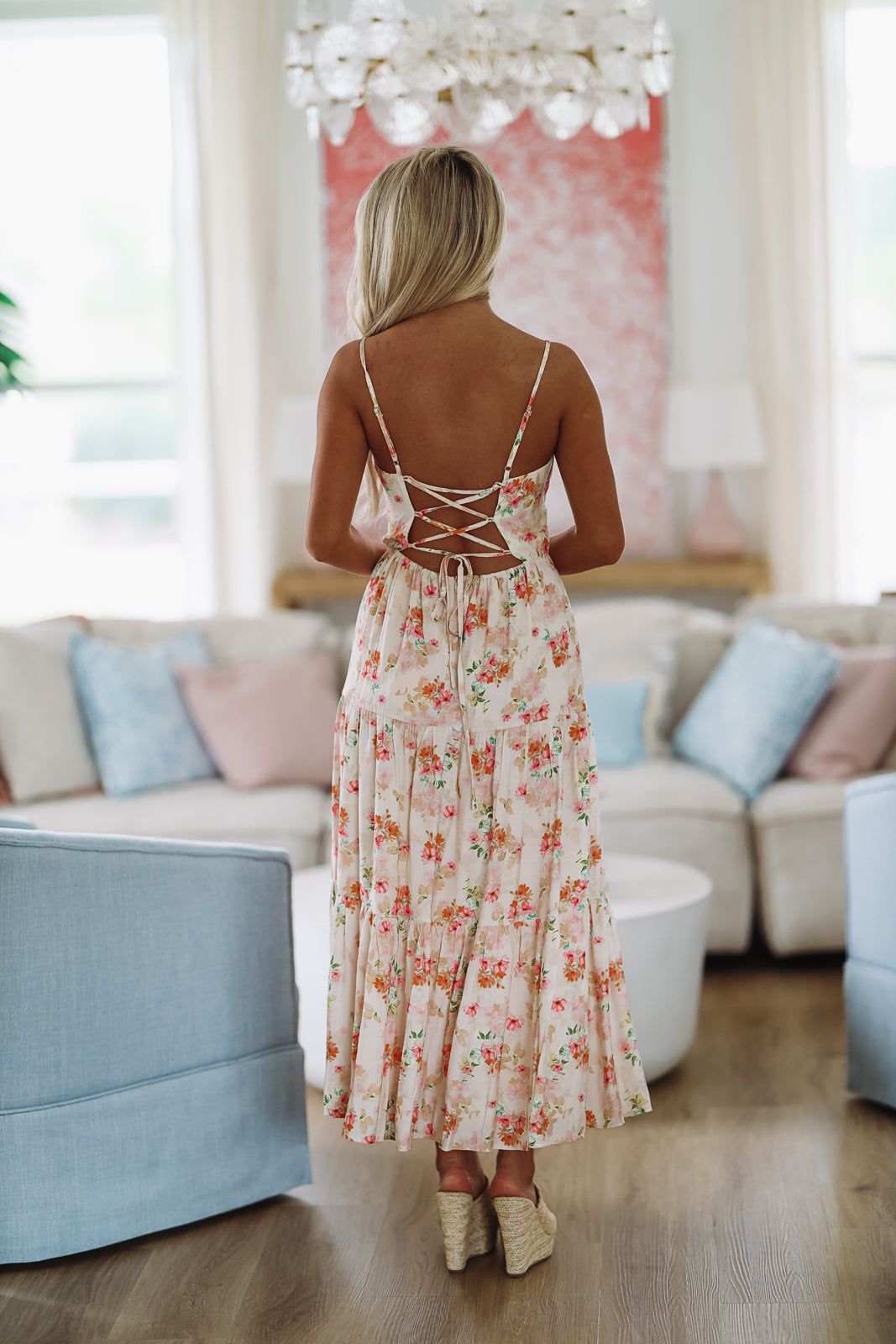 More Than Words Maxi Dress - Cream and Pink-HAZEL & OLIVE-Small-