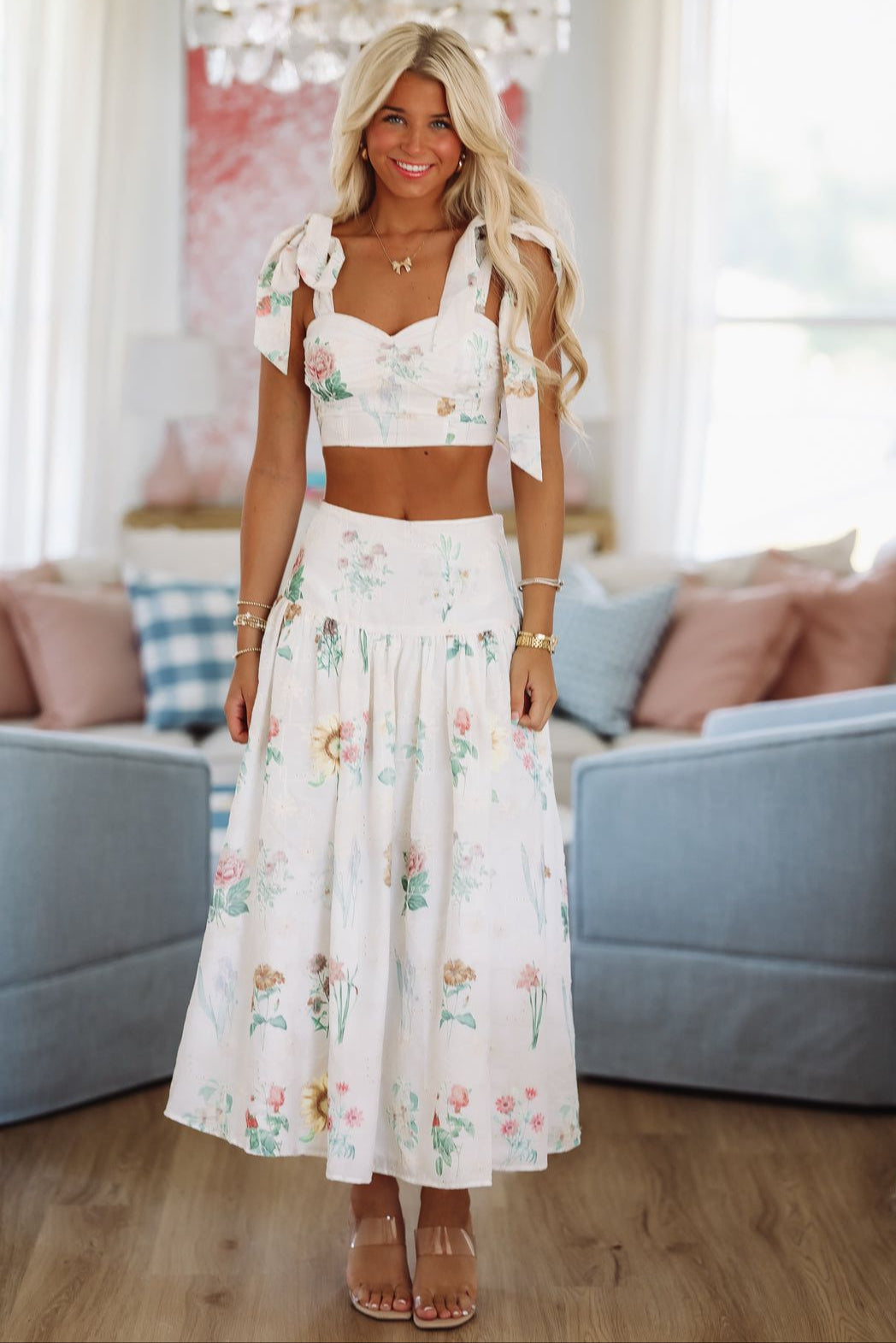 Hello Beautiful Midi Skirt - Cream-Hazel & Olive MST8410-Small-