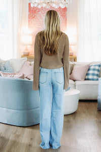 Hazel & Olive MWJ7084 Graceful Knit Cardigan - Tan