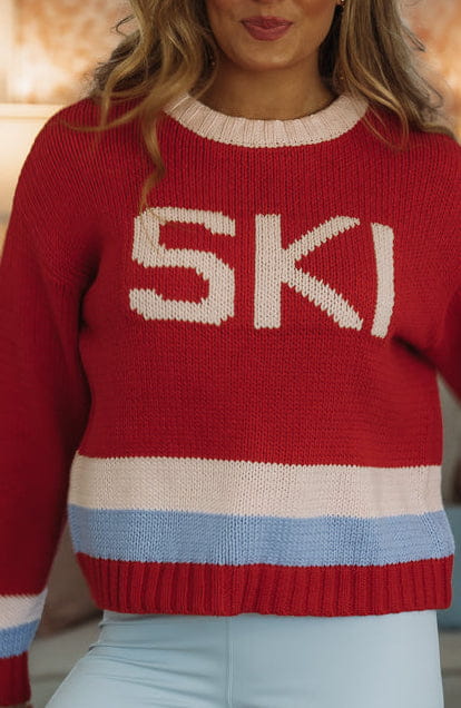 Hazel & Olive MWT20385 Fresh Powder Sweater - Red