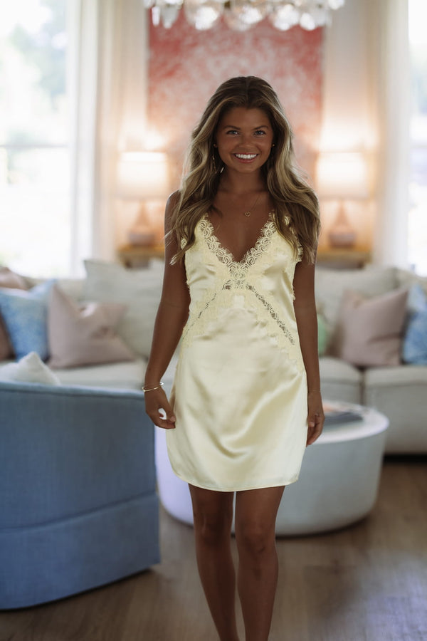 Hazel & Olive ND1039A Gilded Sunshine Mini Dress - Yellow