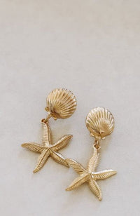 Ocean Shells Earrings - Gold-Hazel & Olive-