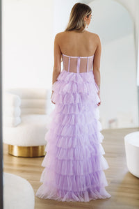 On The VIP List Tiered Maxi Gown - Lavender-HAZEL & OLIVE-XS-