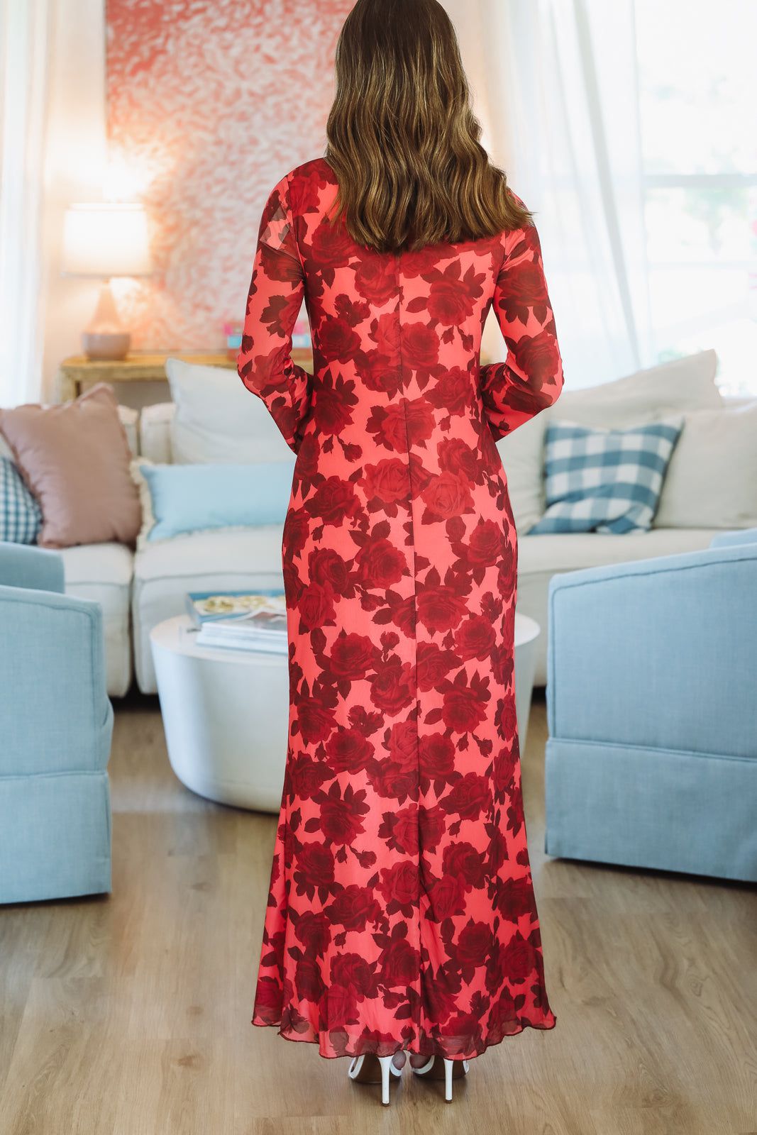 Hazel & Olive PCD310 Blooming Belle Maxi Dress - Red