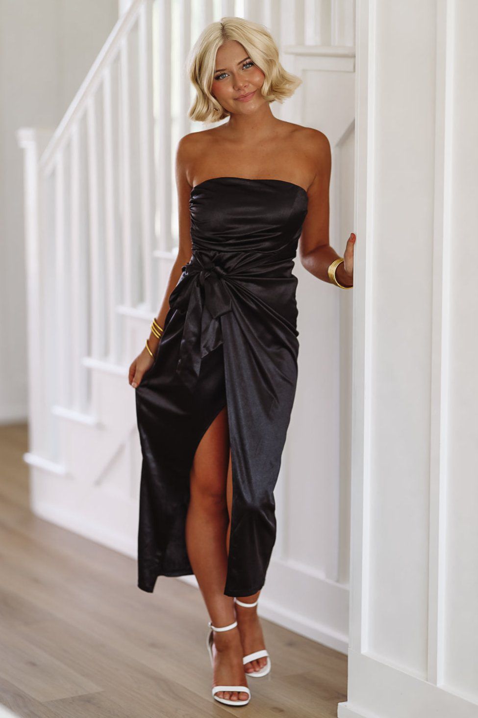Perfect Date Midi Dress - Black-HAZEL & OLIVE-Small-