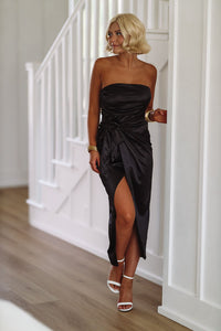 Perfect Date Midi Dress - Black-HAZEL & OLIVE-Small-